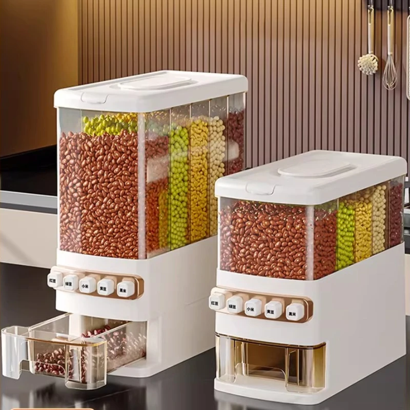 Grains Storage Box Food Grade Grain Storage Artifact Insect-proof Moisture-proof Sealed Household Grid Rice Barrel 2025 New
