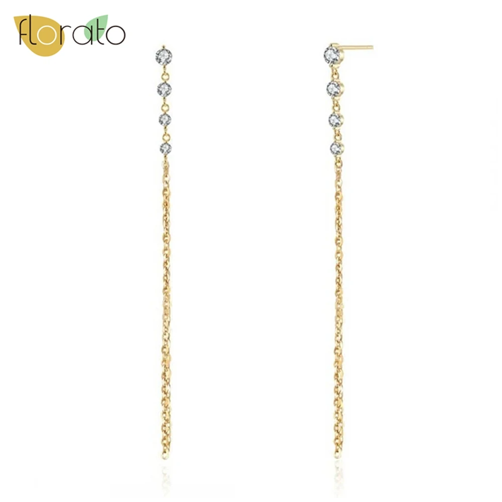 925 Sterling Silver Ear Needle Light Luxury and Simple Earrings Colorful Zircon Fashionable Tassels Women's Earrings Party Gifts