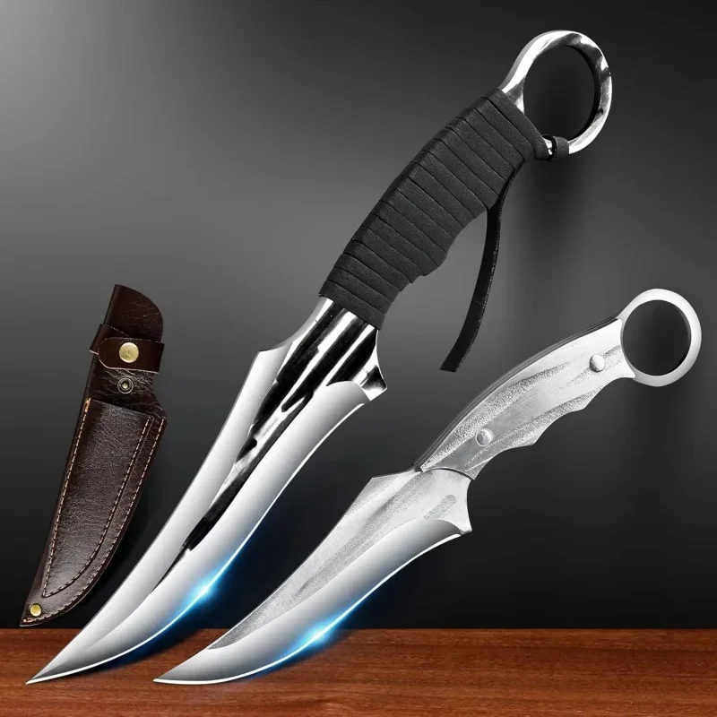 

2Pcs Professional Kitchen Knives Set Chef & Boning Knife for Meat Poultry Stainless Steel Blades Ergonomic Handle Sharp Durable