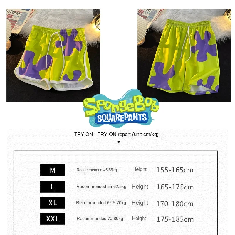 Patrick Star Sports Shorts SpongeBob Plus Size Men Women Anime Couples Loose Summer Thin Beach Pants Casual Funny Shorts Gift