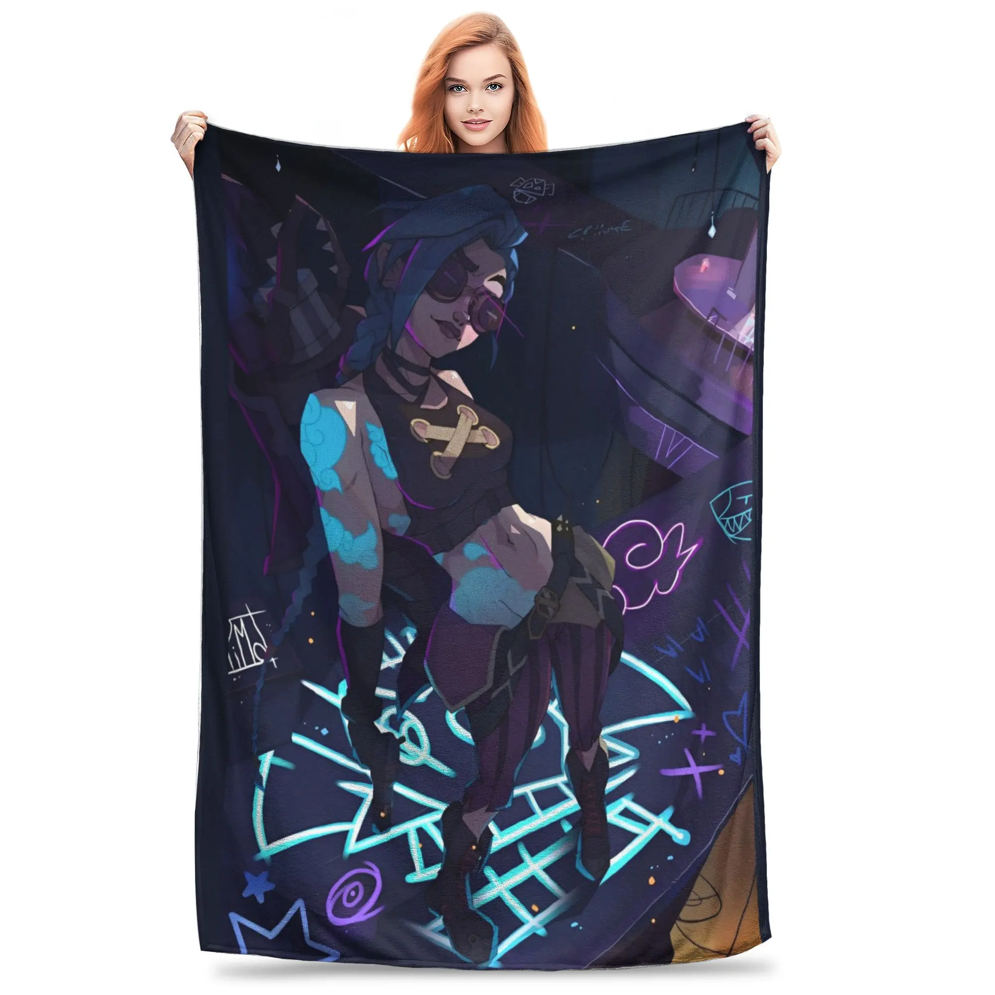 Jinx Art    Arcane Blankets  Wool Throw Blanket Bedding Couch Decoration Lightweight Bedspreads