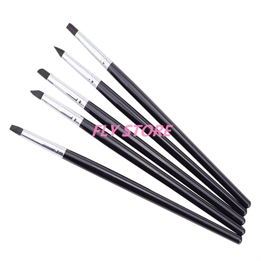 5pcs Dental Resin Brush Pens Dental Shaping Silicone Tooth Tool For Adhesive Composite Cement Porcelain Teeth Dentist Tools