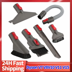 Flat Suction Nozzle Head For Dyson V7 V8 V10 V11 V12 V15 Vacuum Cleaner Mattress Brush Head Round Brush Soft Brush Parts