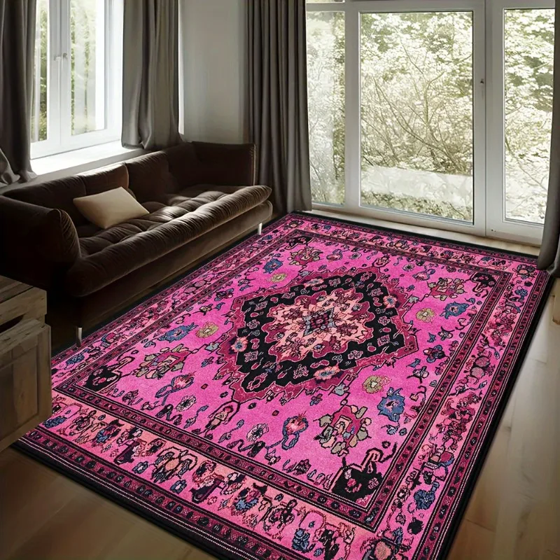 

Retro Style Printed Pattern Design Large Floor Mat, Indoor Outdoor Exquisite Decor Carpet, Machine Washable Easy To Clean Rugs