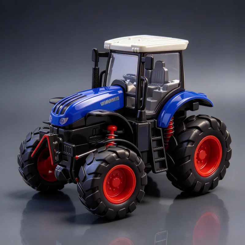 Alloy Farm Tractor Model with Shock Absorbing Large Tires, Static Diecast Vehicle, Desktop Collectible Display Ornament for Home view 5