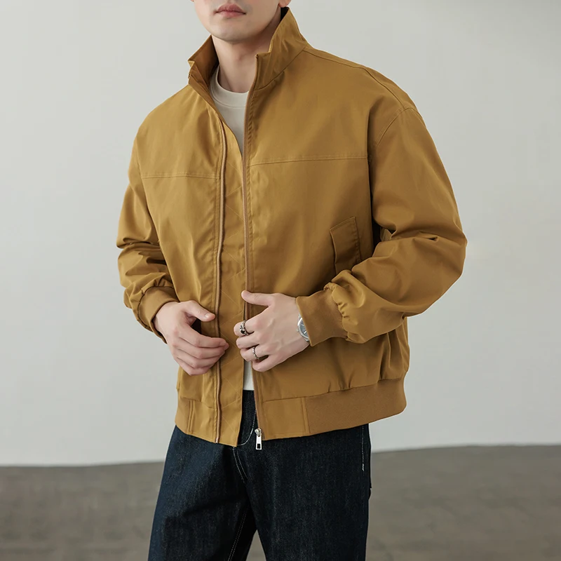 Spring Autumn Men Casual Flight Jacket Waterproof Windbreaker Stand Collar Bomber Coat Male Daily All-Match Tactical Outerwear