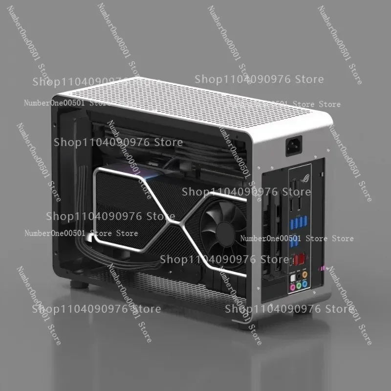 A4 ITX Aluminum Case SFX 240mm Water Cooling Support Transparent Side Panel Compact Mini-ITX PC Case for Gaming Rig