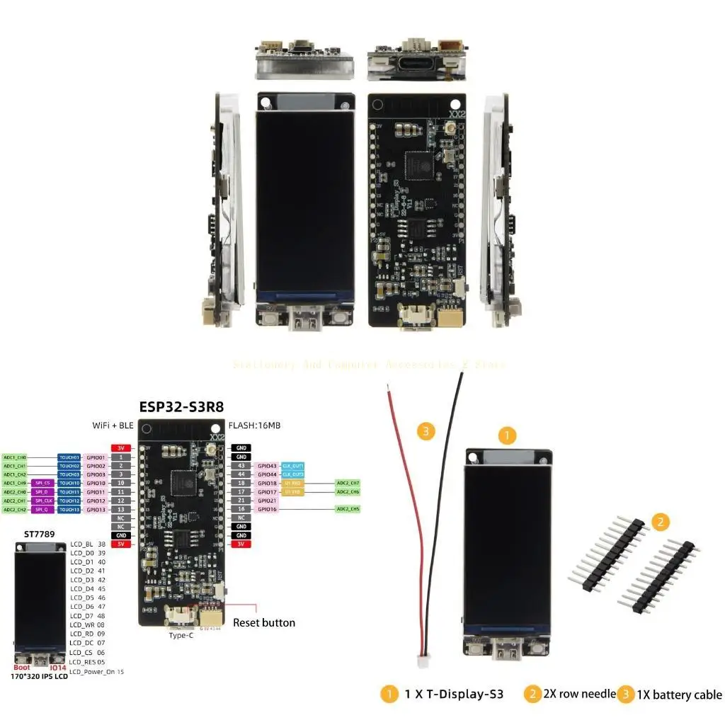 

ESP32-S3 T-DISPLAY-S3 LCD WIFI Bluetooth-Compaitable5.0 LCD Display Poard 1.9in