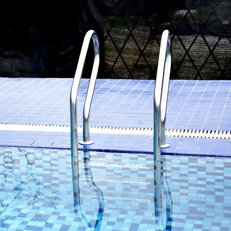 Swimming pool launching escalator 304 stainless steel ladder thickened ladder handrail swimming pool underwater stair tread