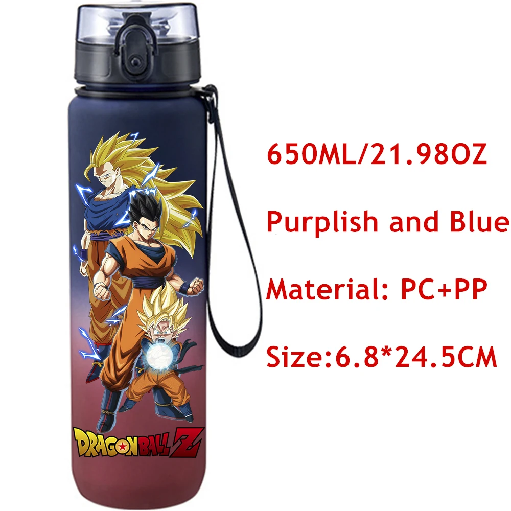 Anime Dragon Ball Son Goku Kakarotto 650ML Fashion Plastic PcLeak Proof Resistant Outdoor Portable Travel Sports Cup Water Cup