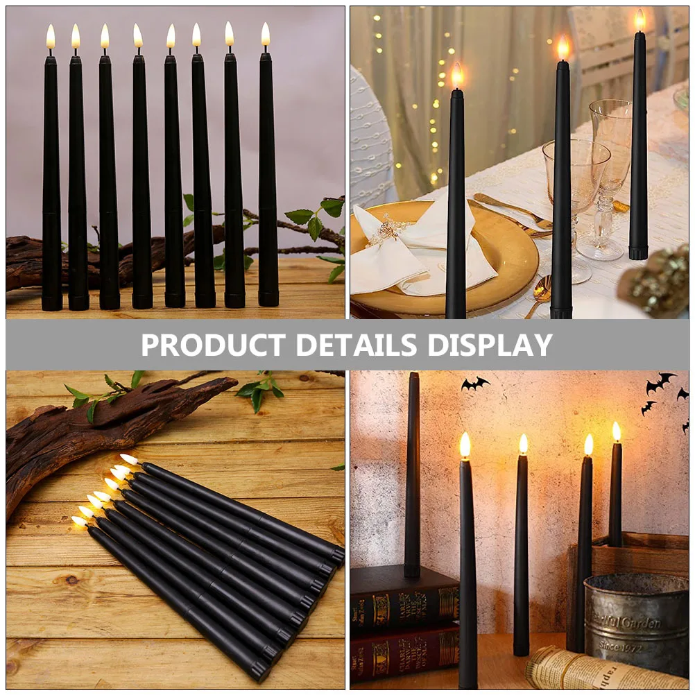 

12Pcs Flameless Taper Candles LED Christmas Lights Operated Decorative Home Office Kitchen Counter Decoration
