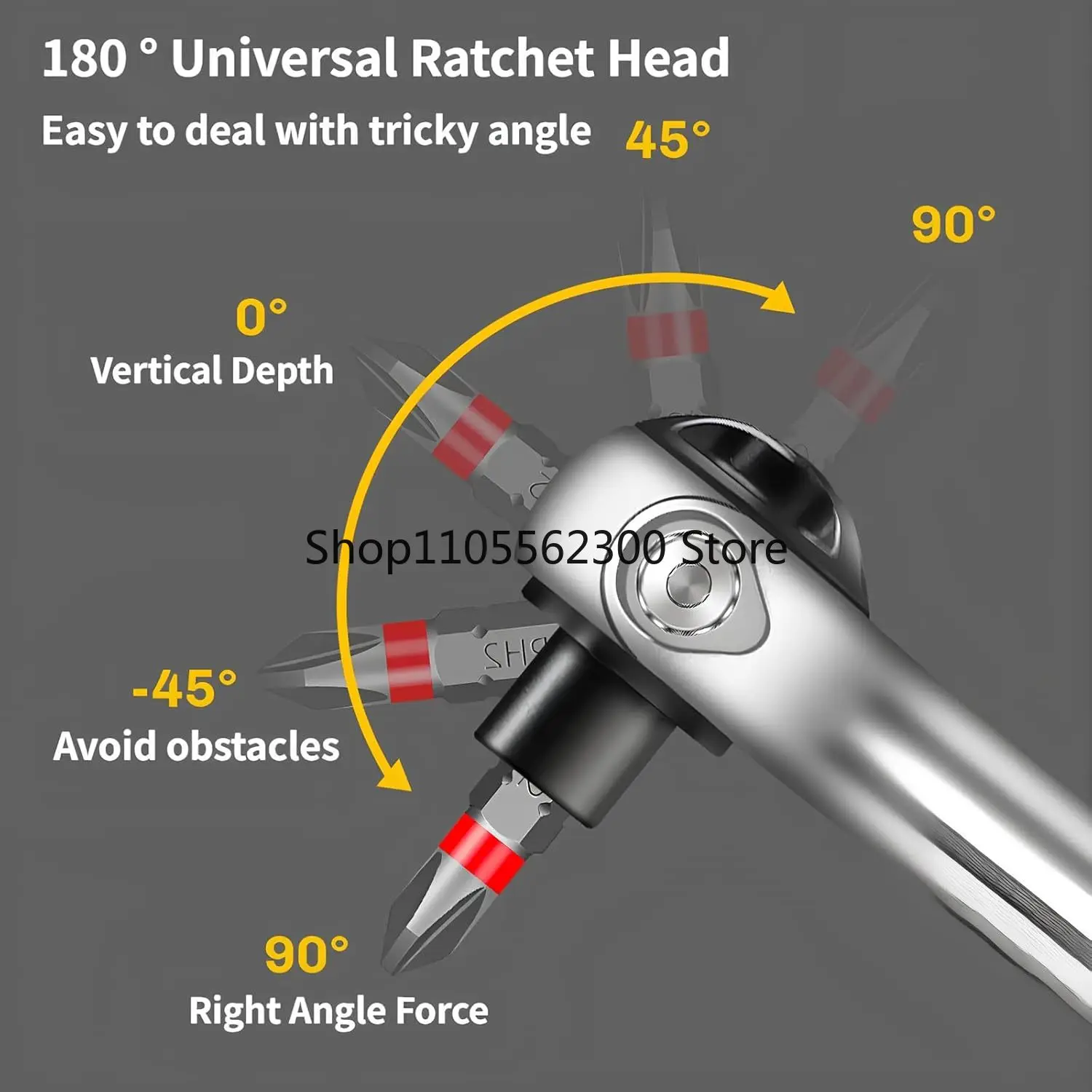 40 in 1 Magnetic Ratchet Screwdriver Set with Detachable Handle, 180° Ratchet Head, 45-Tooth Mechanism, Electronics Repair, DIY