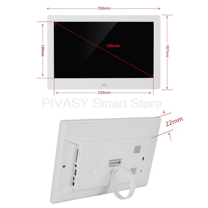 10 Inch Digital Photo Frame Electronic Album Display Rack Advertising Player 1024*600 Resolution LED Screen Support 1080P Video