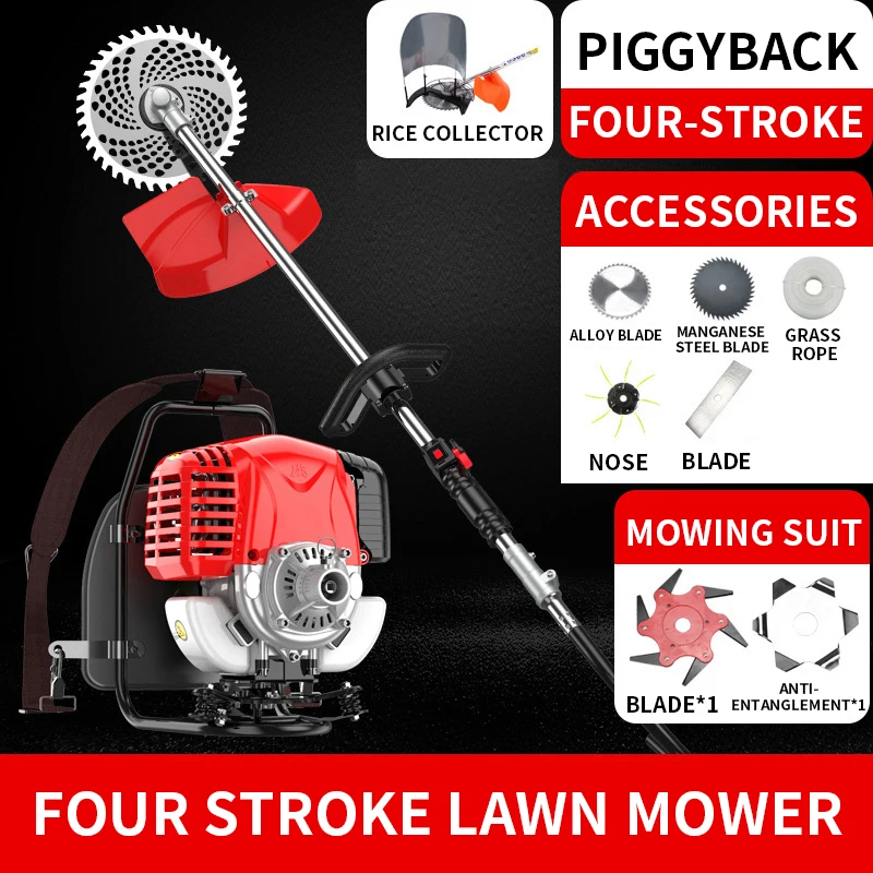 Four-stroke lawn mower knapsack small household multi-function  wasteland reclamation ripper for weeding