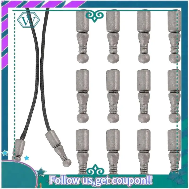 

A09P 12 шт., сменные наконечники для галстуков-боло, длинные наконечники для шнура из сплава, гладкие для украшения одежды, браслет-цепочка, поделки своими руками