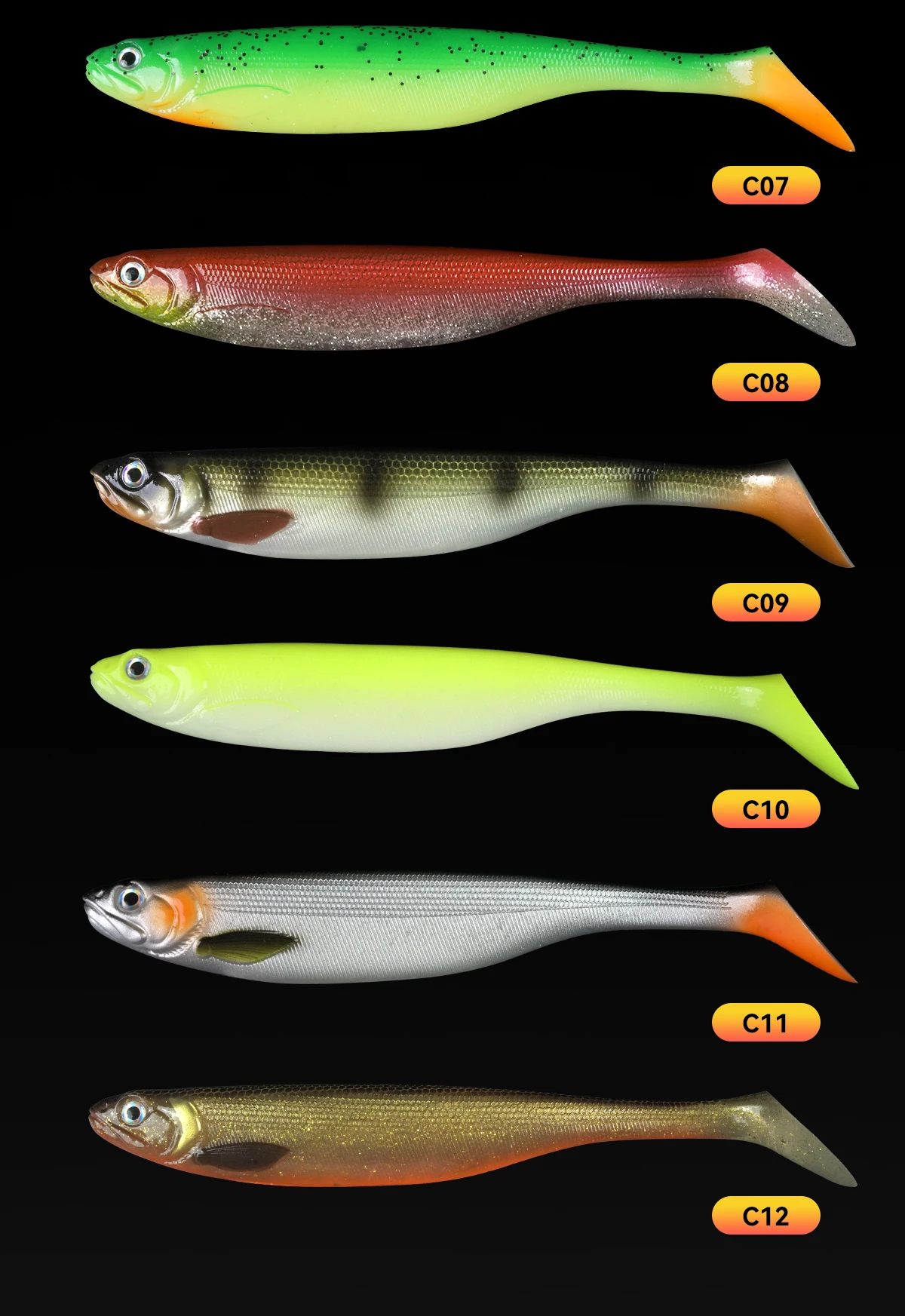 1 Stück 19cm 34g 23cm 56g Weicher Angelköder Swimbait Fischköder Hochwertig Detaillierter Softbait Herstellerprodukt Bedruckter Weicher Angelköder – Detail 6