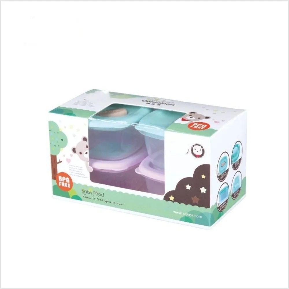 4 unids/set contenedores de almacenamiento de alimentos para bebés de 4 oz de capacidad con válvula de ventilación contenedores de aperitivos reutilizables con tapa de sellado a prueba de fugas