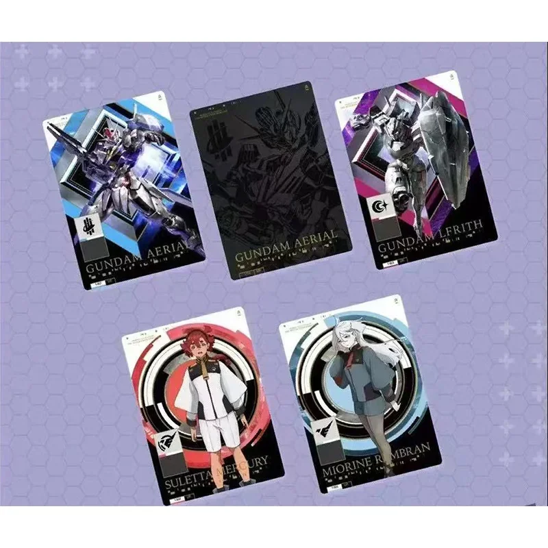 BANDAI GUNDAM 50 Pieces of Anime Figures Cards The Witch From Mercury Limited Edition Collectible Cards Toys Gifts for Children