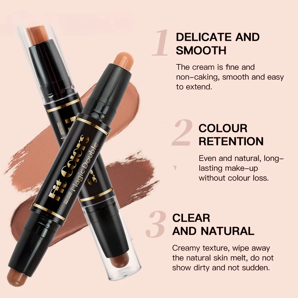 هايلايتر وخافي عيوب البشرة مزدوج الأطراف 2 في 1 لنحت الأنف ووضع الوجه، سهل الاستخدام للارتداء طوال اليوم #2