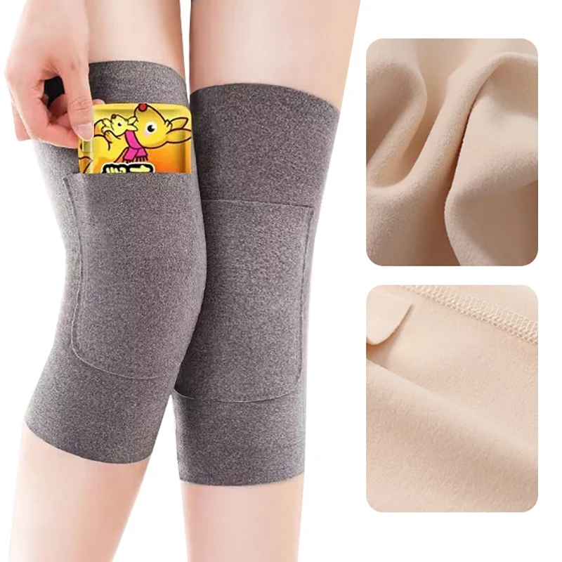 1 Pairs Dralon Knee Pads Fall And Winter Multifunctional Anti-cold Leg Protectors Elastic Joints Warm Knee Pads