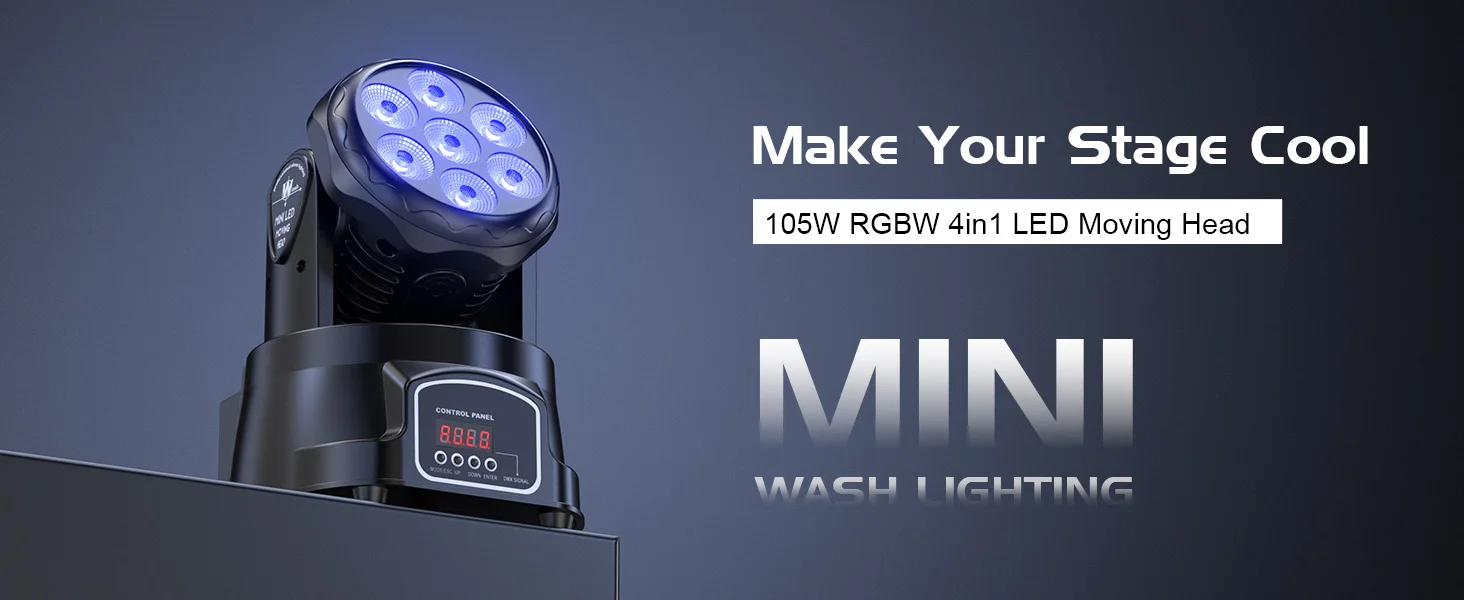 2Pcs/Set 105W Beam Moving Head Lights 7x15W RGBW LED Stage Lights DMX512 Spot Lights For DJ Disco KTV Wedding Party