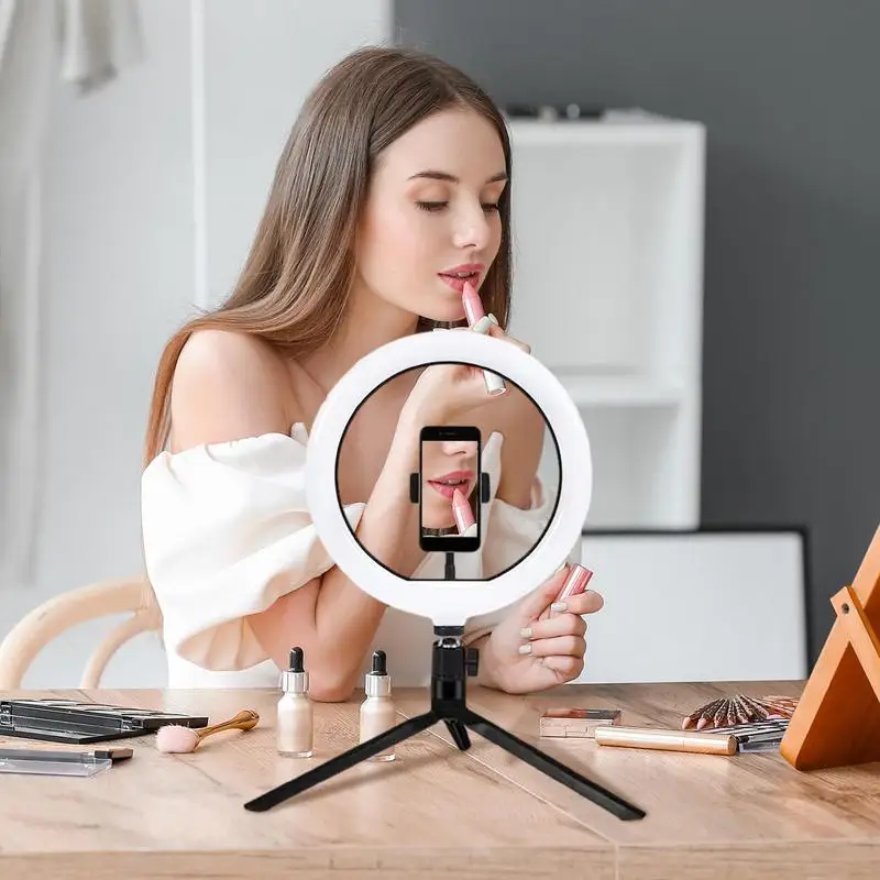 Selfie Ring Light 10 Inch Circle Light LED Selfie Ringlight Portable Ringlight Kit Bright And Stable LED Circle Adjustable Light