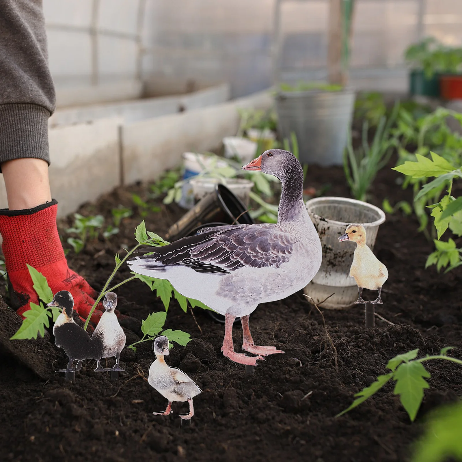 

Duck Lawn Ornaments Decoration Card Insert Outdoor Garden Stake Acrylic Animal Statue Sculpture Yard Art Gnomes Figurines Garden