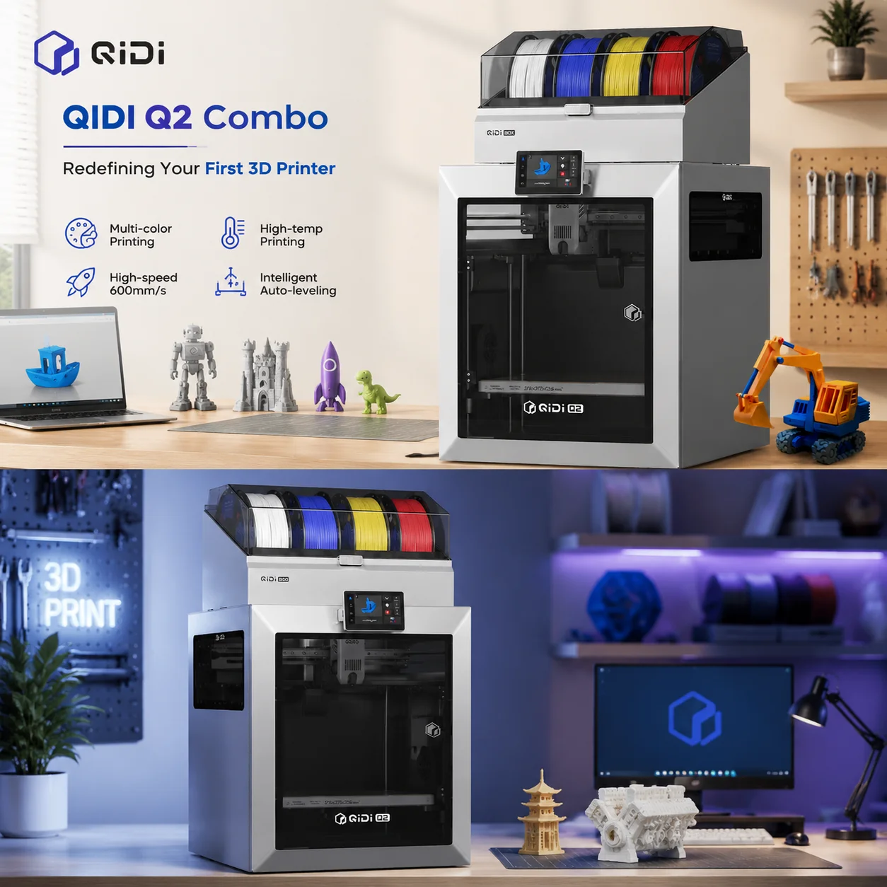 QIDI Q2 Impressora 3D CoreXY Enclausurada 370°C Hotend | Mimilon