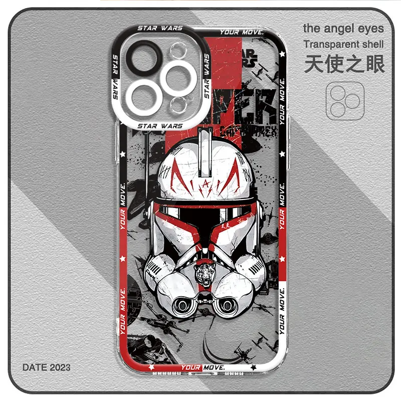 Clear Phone Case for iPhone 15 11 14 Pro Max 13 12 MINI XR X XS 8 7 6 6S Plus Funda S-Star W-Wars Cool Disney