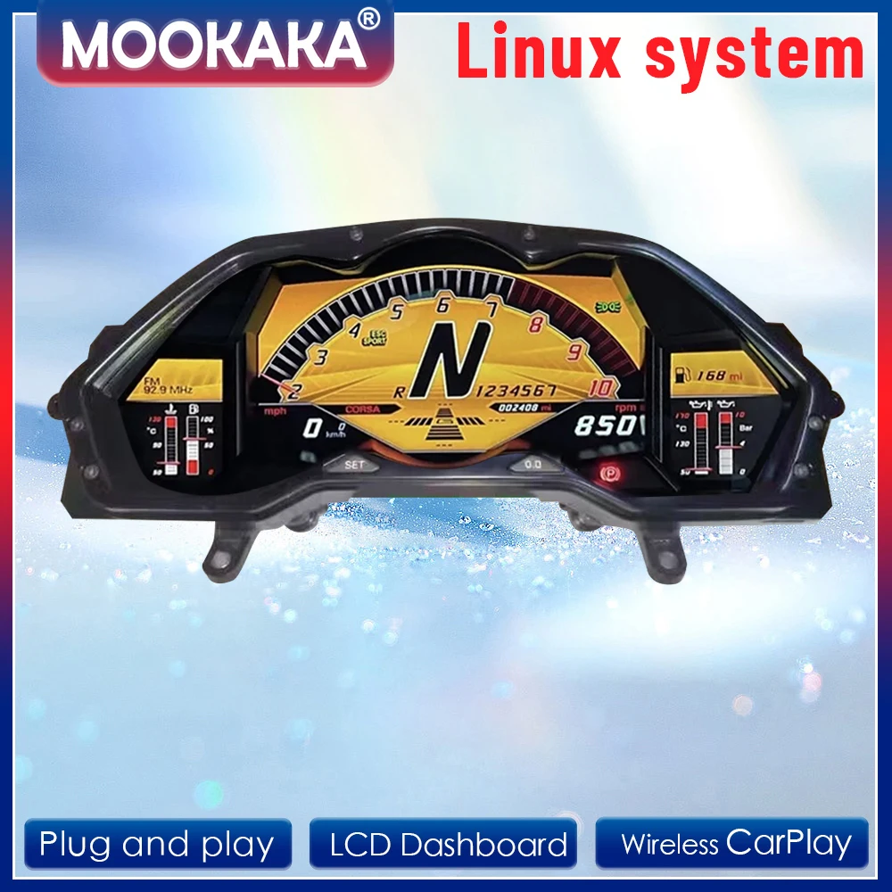 Car Digital Cluster For Lamborghini 2010-2020 Dashboard LCD Instrument Panel Virtual Cockpit Player Speedometer Screen Headunit