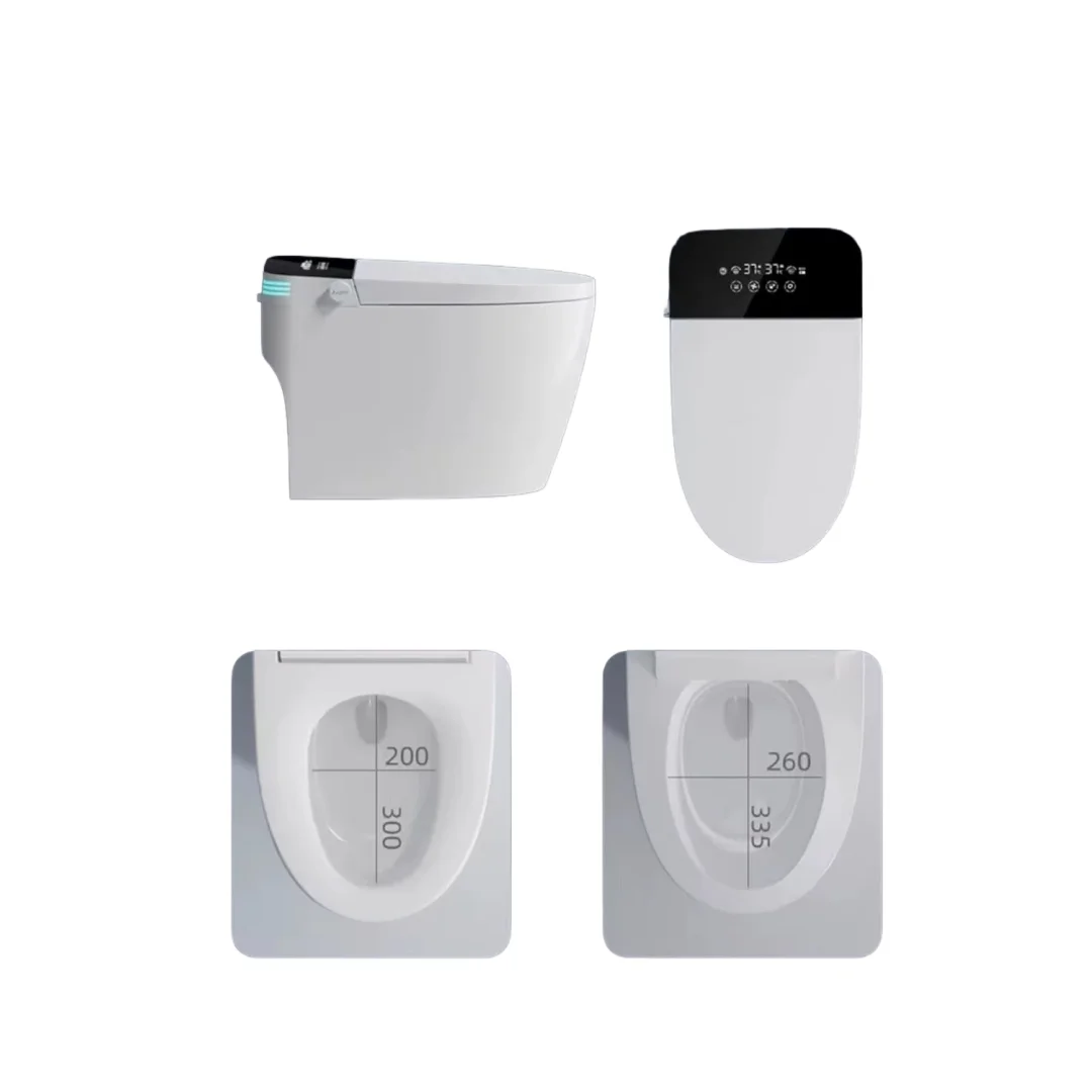 Aan de muur gemonteerd volautomatisch luxe slim toilet Op afstand bestuurbare directe verwarming Geen waterdrukbeperking S-Trap-versie