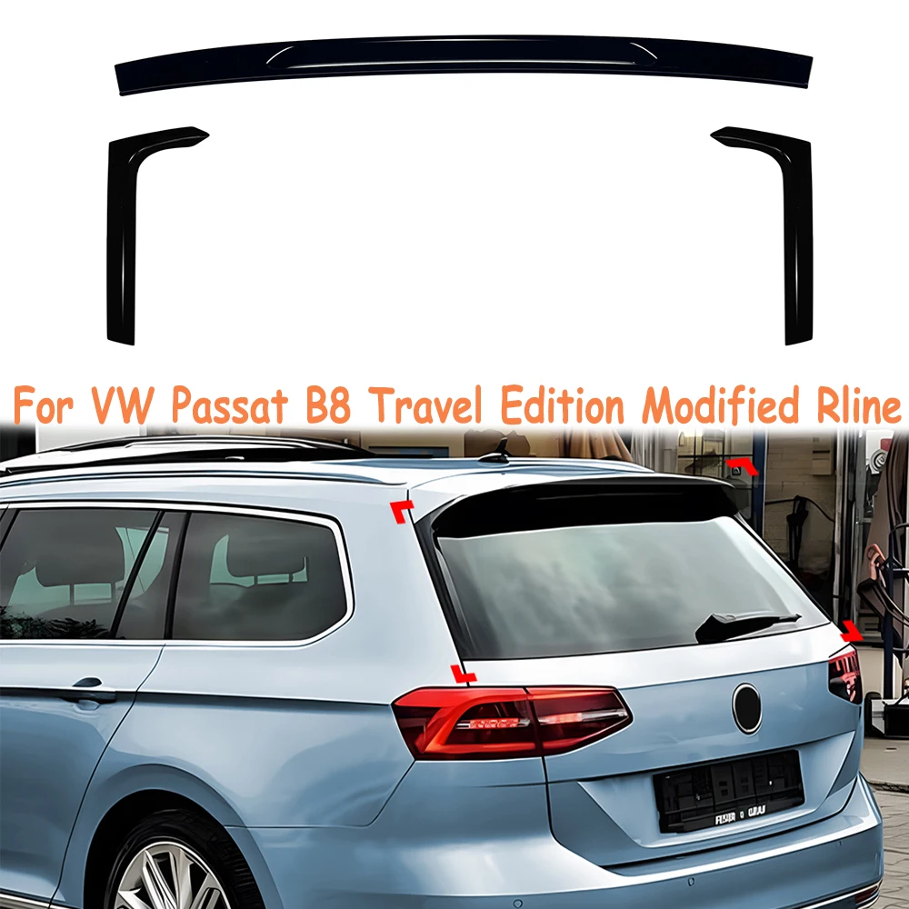 Neu für VW Passat B8 Travel Edition: Modifizierter R-Line Heckflügel, Fester Windabweiser, Heckspoiler, Dachflügel-Dekoration