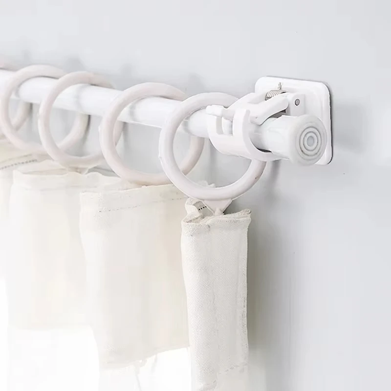 4/6/24PCS Adjustable Curtain Rod Clip Self Adhesive Clamp Hook Curtain Holder Wall Bracket Holder Nail-Free Wall Hanging Clip image 3
