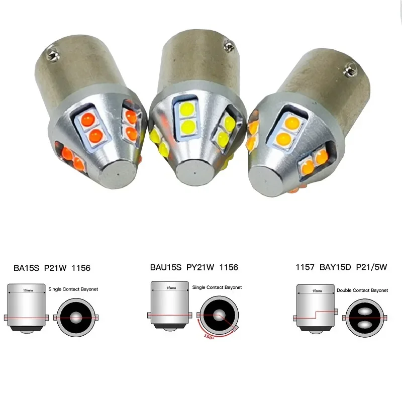 1PCS T20 Led 7440 7443 T25 3157 Bulb W21W W21/5W WY21W P27 7W 3030 Chips BA15S P21W BAY15D P21/5W BAU15S PY21W Car Signal Light