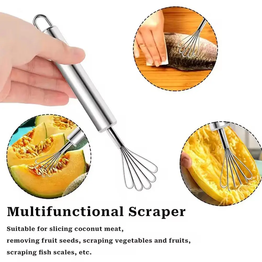 

1pcs Stainless Steel Shredded Coconut Knife Household Kitchen Meat Grater Scraper Scale Fish Supplies Planed Coconut M1H6