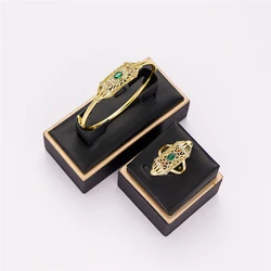 Hot Selling Accessory Wedding Jewelry Set For Women Green Decorative Stone Hollow Bracelet