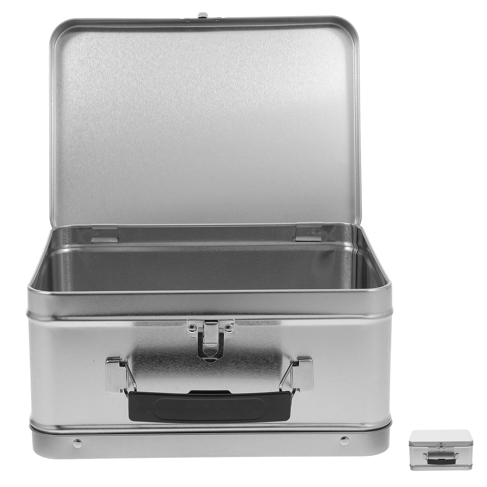 

Portable Gift Box Metal Tin Container Leakproof Large Capacity Retro Food Storage Bento Lunch Boxes Tinplate Holder