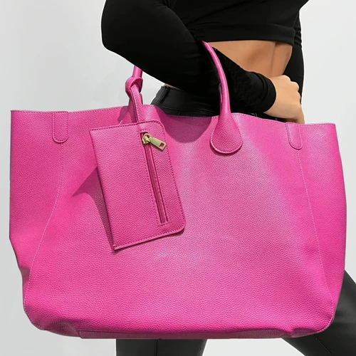Bolso de mano de gran tamaño de cuero vegano a la moda para mujer con gran capacidad, bolso de compras simple y versátil