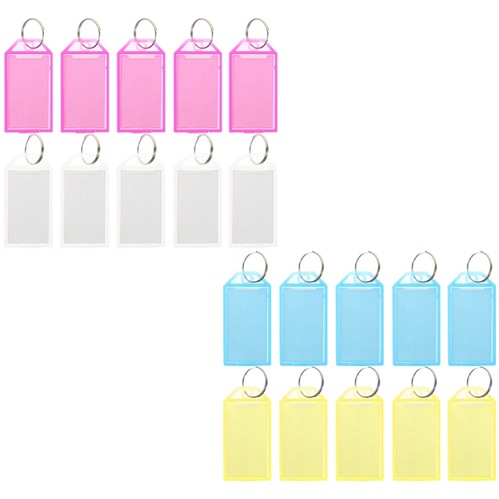 40 قطعة مفتاح ملون مع تسميات قابلة للكتابة غطاء Pp مقاوم للماء علامات الأمتعة المدمجة للمفاتيح محركات أقراص USB حقائب سلسلة المفاتيح المحمولة