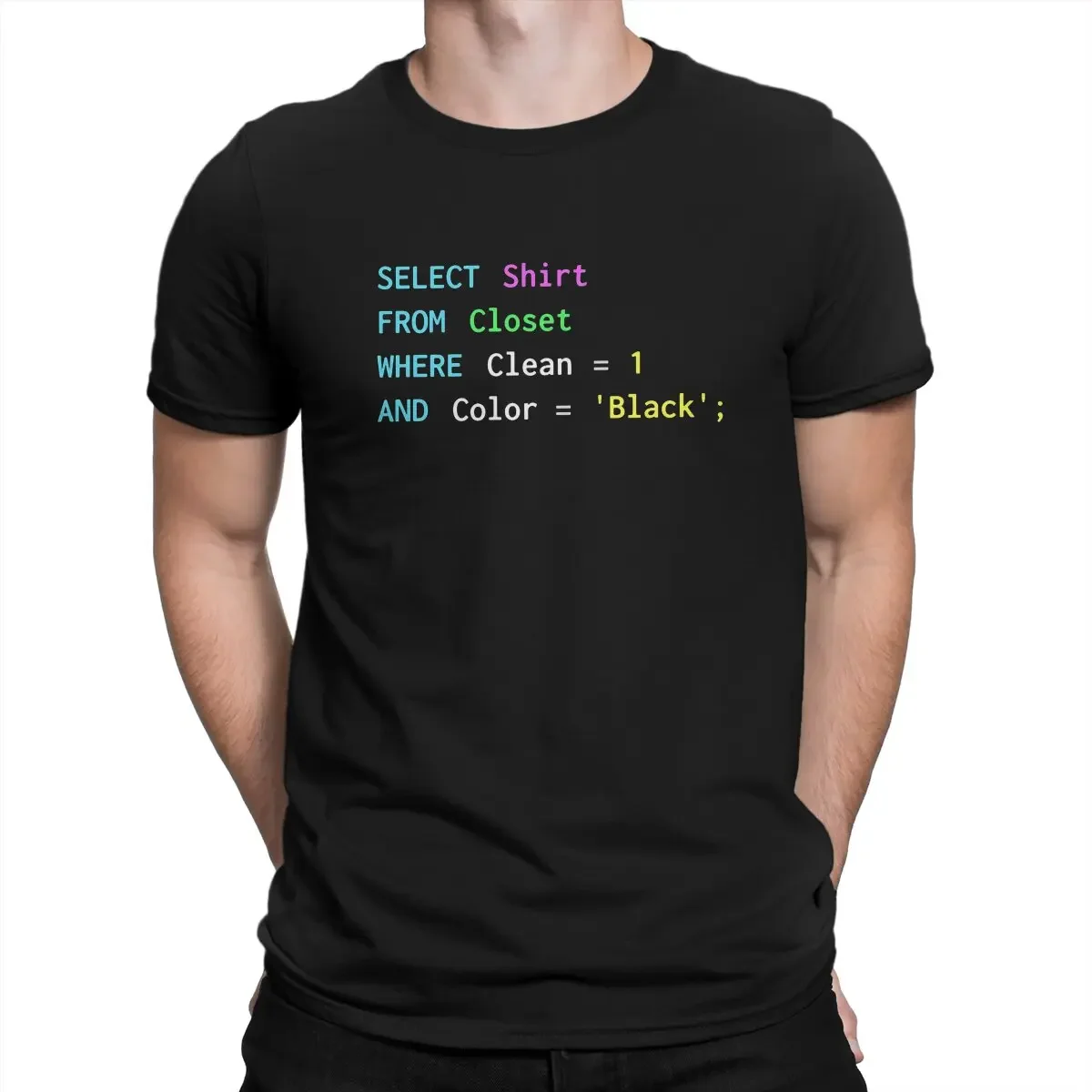 SQL Programmers Linux Operating System Men T Shirt Fibre Fashion Crewneck Polyester TShirt Harajuku