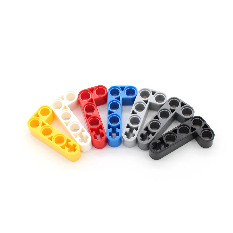 80pcs Technology 32140 Modified Bent Thick L-Shape 2x4 Building Blocks Bricks Compatible Accessories Combination Mechanical