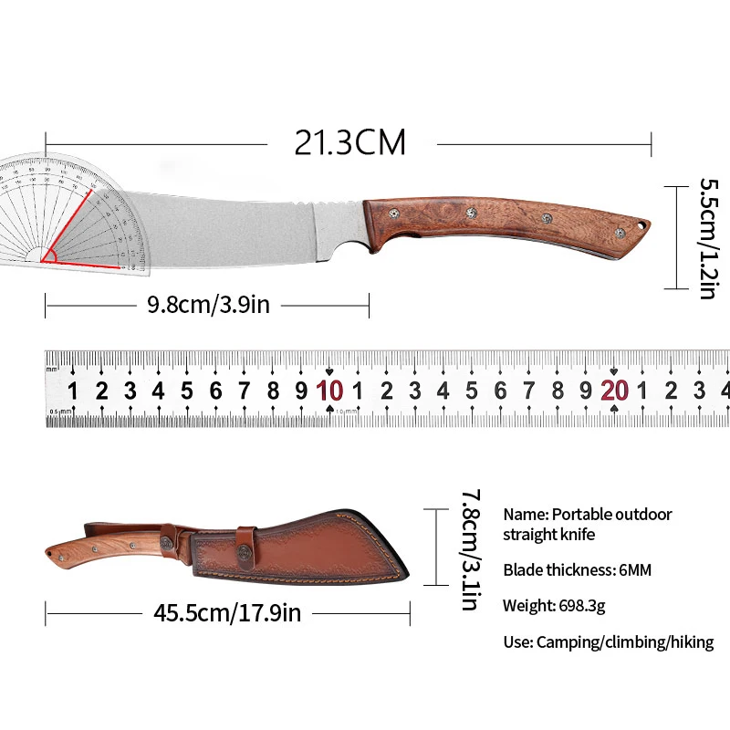 1pc，Outdoor camping knife, chopping wood knife, obstacle removal cleaver, outdoor adventure knife, portable knife, hunting knife