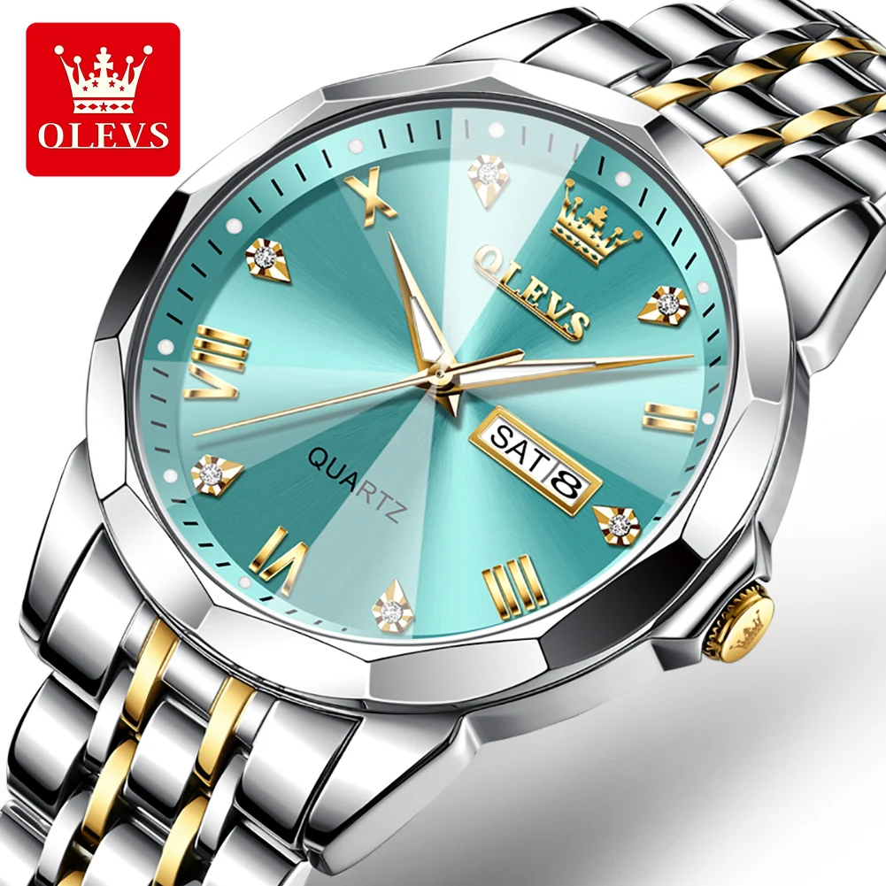OLEVS Mens Watch New Original Sport Chronograph Quartz Wristwatches Waterproof Super Luminous Watches For Man Gifts Box 9931