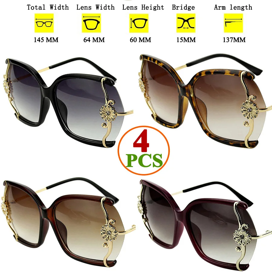Okulary przeciwsłoneczne damskie Oversize luksusowa marka Design Retro Travel Drive pół-Rimless kwadratowa ramka Vintage okulary przeciwsłoneczne damskie 4 kolory — zdjęcie 5