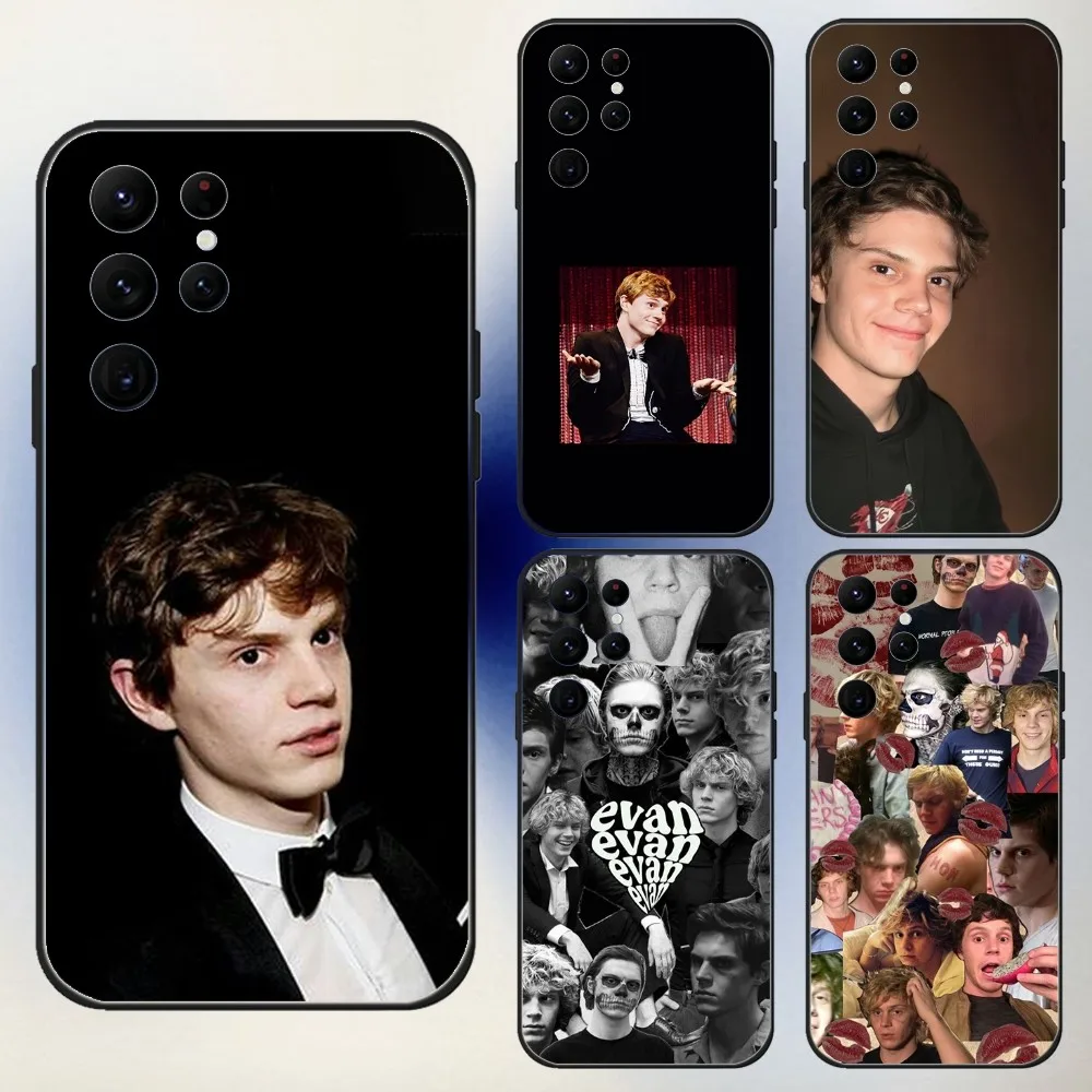 Actor E-Evan P-Peters Phone Case For Samsung S24,23,22,30,21,10,9,Ultra,Plus,Lite,FE,5G Black Soft Case