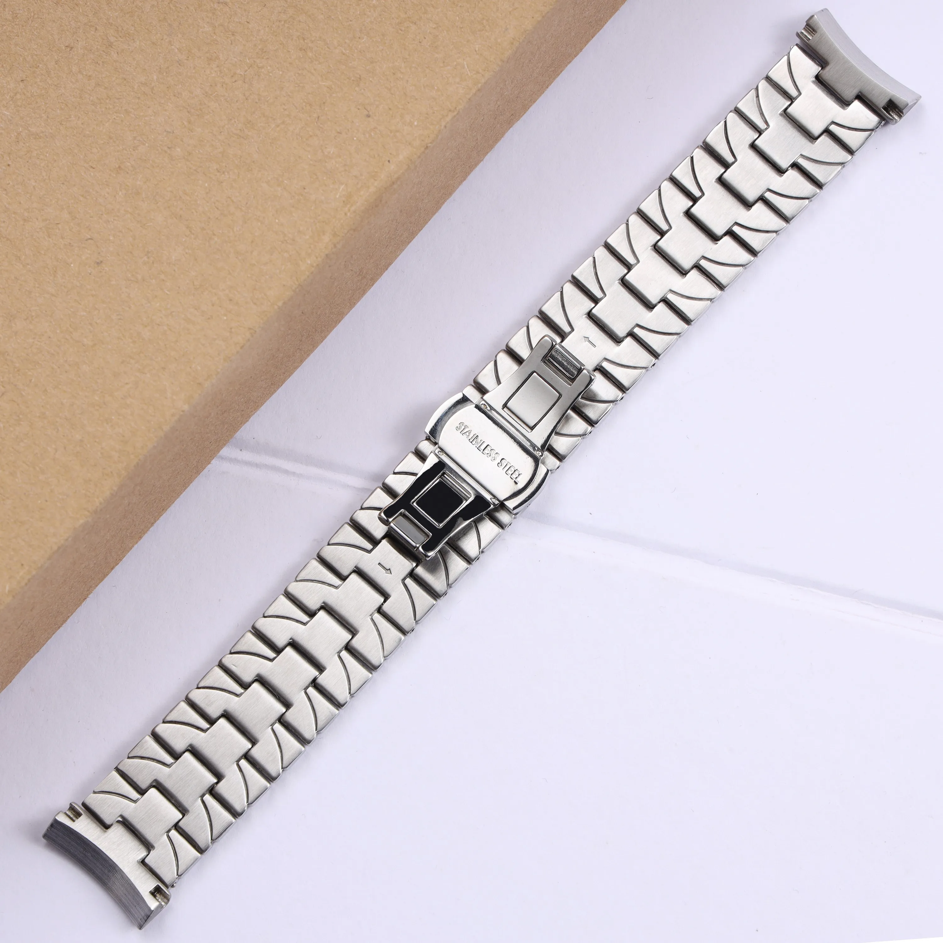 22mm 24mm silver black solid stainless steel watchband for Panerai Pam metal watch strap curve end wrist bracelet