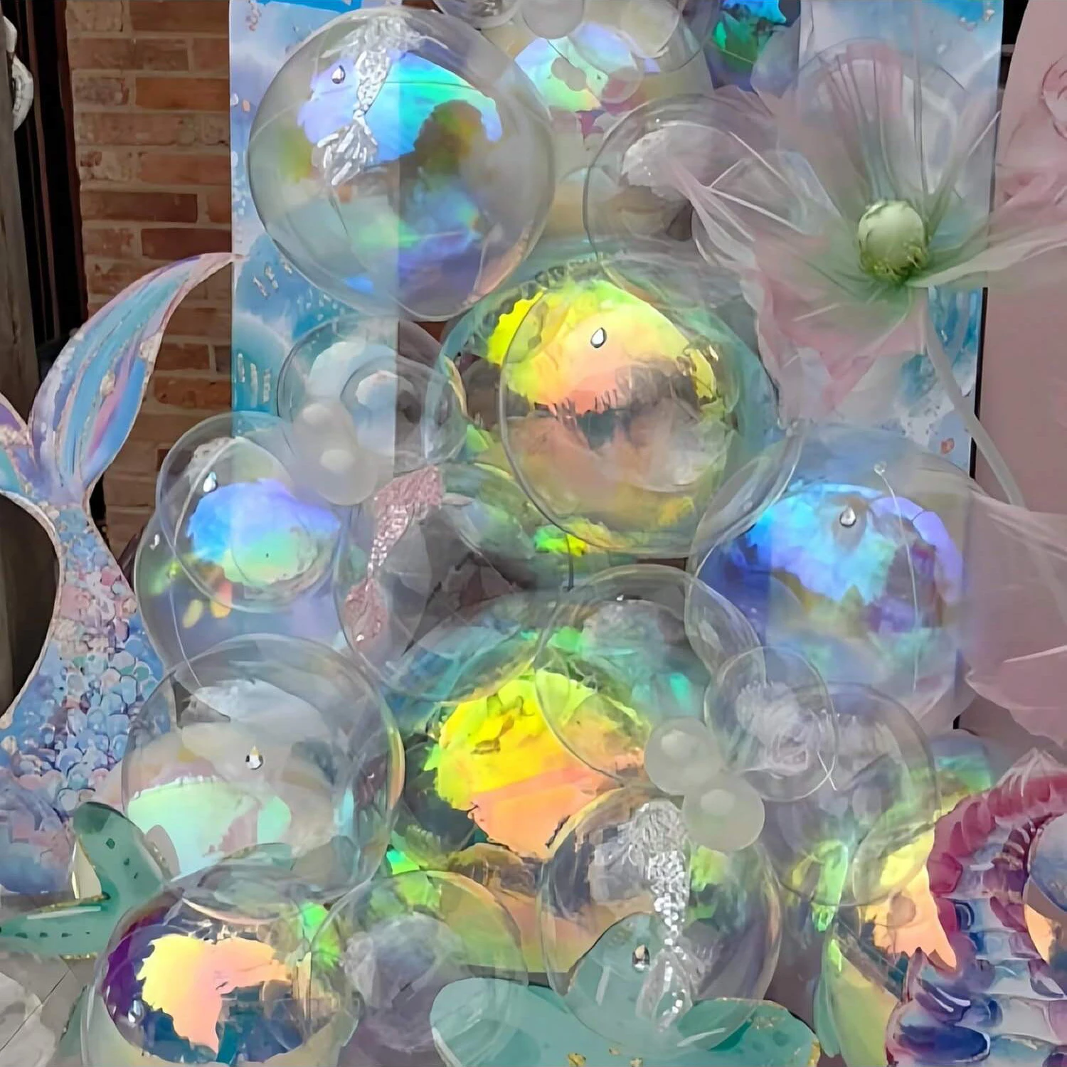 10in/22in/32in Regenbogen Bunte 4D Holographische Ballon 4D Aluminium Folie Ballon Meerjungfrau Regenbogen Party funkelnde Party Dekoration – Detail 5