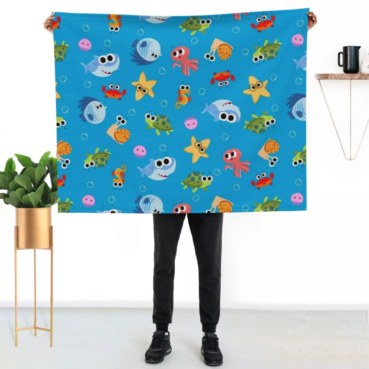 Finny The Shark Pattern 01 Throw Blanket christmas gifts wednesday for babies Furry Heavy Sofa Blankets
