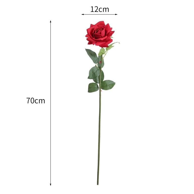 Single Stem Real Touch Artificial Silk Rose Wedding Party Home Decoration Gift F1360 - view 2