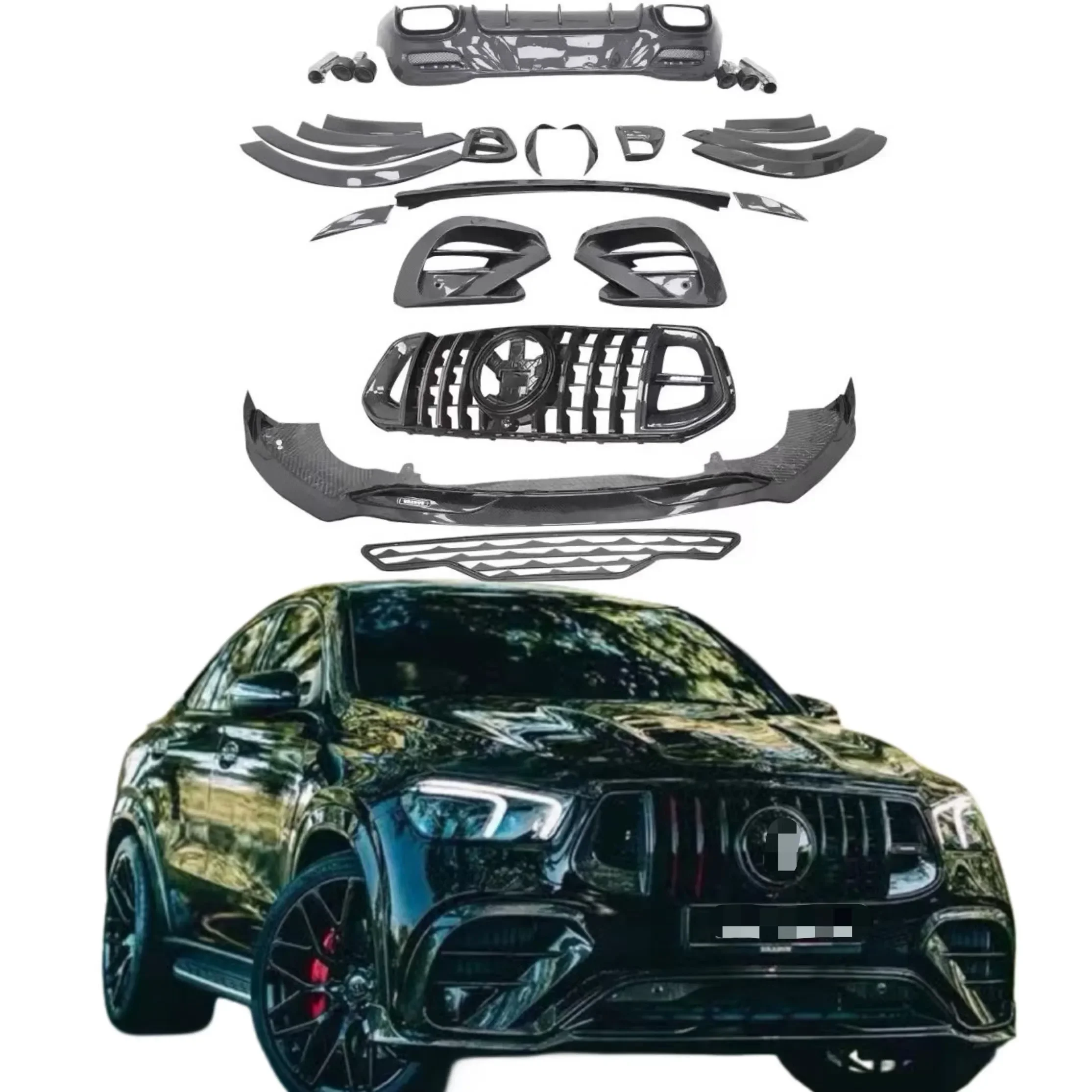 Carbon Body kit 2021 Newest For Mercedes Bens Gle Coupe Gle450 Gle63 C167 Upgrade Bras Style Front Rear Lip Diffuse Body Kit